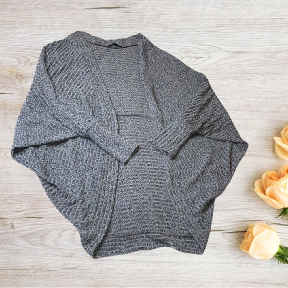 SHEIN Gray Cardigan with Relaxed Fit and Textured Knit